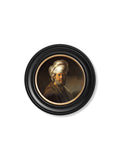 c.17th Century Rembrandt's Oriental Gentlemen - Round Frame - Blythe Living