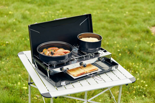 Two Burner Camping Stove with Toaster