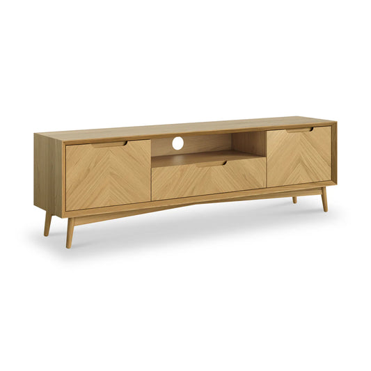 Valencia Oak Herringbone 160cm Large Storage TV Unit 
