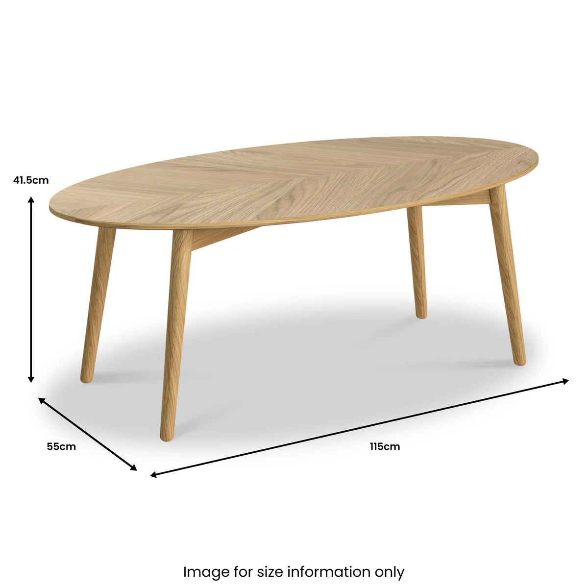 Valencia Oak Herringbone Oval Elip Coffee Table