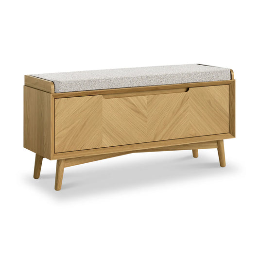Valencia Oak Storage Bench