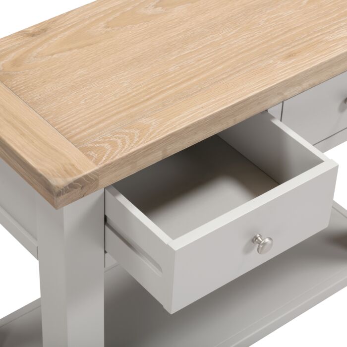 View Windsor 2 Drawer Pebble Grey Console