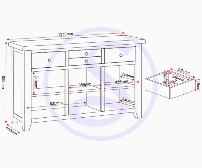 View Windsor Oak Sideboard with Drawers