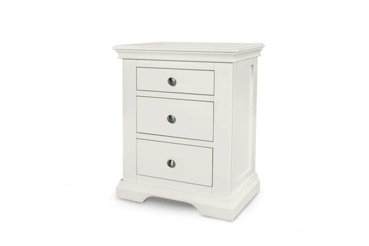 Winchester 2+1 Drawer Bedside Table - Soft White