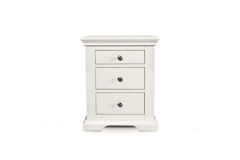 Winchester 2+1 Drawer Bedside Table - Soft White