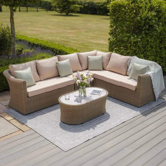 Maze - Winchester Large Rattan Corner Sofa Set - Ceramic Glass - Blythe Living