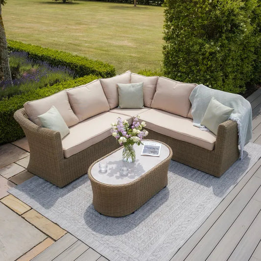 Maze - Winchester Small Rattan Corner Sofa Set - Ceramic Glass - Blythe Living