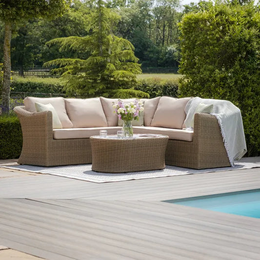 Maze - Winchester Small Rattan Corner Sofa Set - Ceramic Glass - Blythe Living