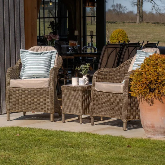Maze - Winchester 3 Piece Rattan Bistro Set - Ceramic Glass - Blythe Living