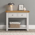 WINDSOR 2 DRAWER CONSOLE TABLE - IVORY/OAK