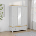 WINDSOR 3 DOOR 2 DRAWER WARDROBE - PEBBLE GREY/OAK
