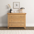 WINDSOR 3 DRAWER CHEST - NATURAL OAK