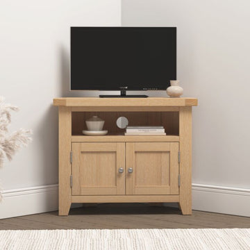 WINDSOR CORNER TV UNIT - NATURAL OAK