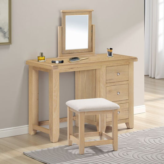 WINDSOR DRESSING TABLE STOOL - NATURAL OAK/OAT FABRIC