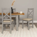 WINDSOR LARGE EXTENDING DINING TABLE - PEBBLE GREY/OAK