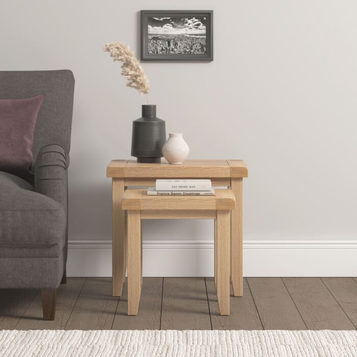 WINDSOR NEST OF 2 TABLES - NATURAL OAK