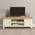 WINDSOR STRAIGHT TV UNIT - IVORY/OAK