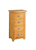 WOBURN 4 DRAWER NARROW CHEST OAK/OAK VENEERS
