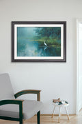Misty Lake Great Egret - Black Hurstwood Frame - Blythe Living