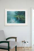 Misty Lake Great Egret - Cream Hurstwood Frame - Blythe Living