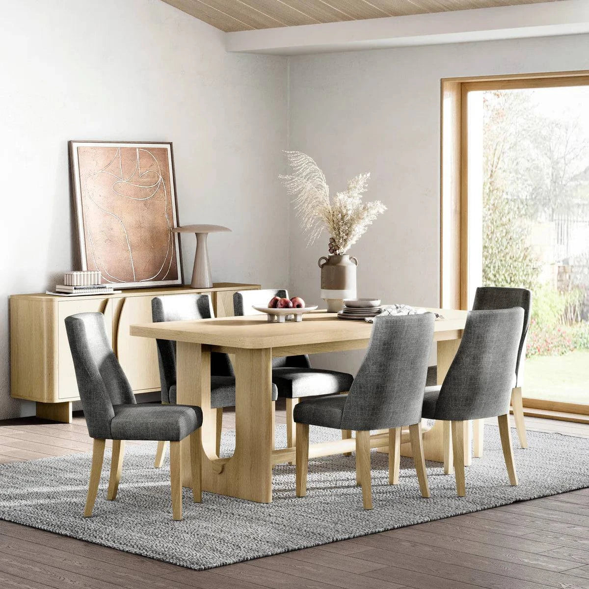 Cara Oak Charcoal Dining Chair - Blythe Living