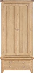 Windsor 2 Door 1 Drawer Wardrobe in Natural Oak for modern bedrooms