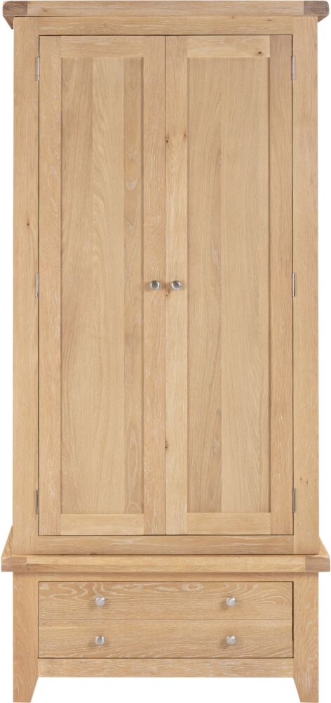 Windsor 2 Door 1 Drawer Wardrobe in Natural Oak for modern bedrooms