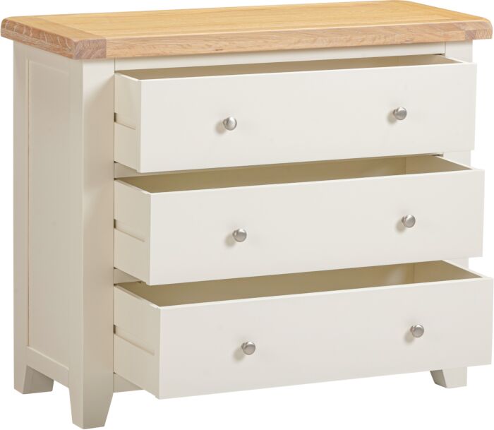 Windsor 3 Drawer Chest Ivory Oak for sale panelled bedroom furniture
