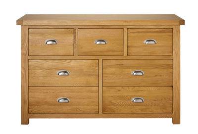 Woburn 4+3 Chest Oak seven drawer wide chest for sale Blythe Living
