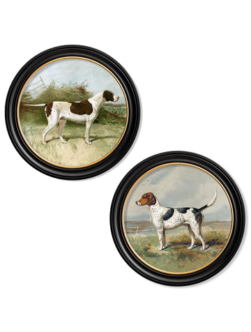 c.1881 Gun Dogs - Round Frame - Blythe Living