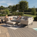 Maze - Outdoor Fabric Pulse U Shape Corner Dining Set with Rising Table - Oatmeal - Blythe Living