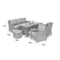 Maze - Oxford Sofa Rattan Dining Set with Ice Bucket & Rising Table - Blythe Living