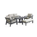 Maze - New York 2 Seat Aluminium Sofa Set with Rising Table - Dove Grey - Blythe Living