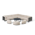 Maze - Outdoor Fabric Ibiza Large Corner Sofa Set with Round Coffee Table & 3 Footstools - Oatmeal - Blythe Living