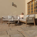 Maze - Martinique Rope Weave Corner Sofa Set with 2 Round Coffee Tables - Blythe Living