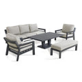 Maze - New York 3 Seat Sofa Aluminium Sofa Set with Rising Table - Dove Grey - Blythe Living