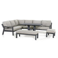 Maze - New York Aluminium Corner Dining Set with Rising Table - Dove Grey - Blythe Living