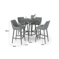 Maze - Outdoor Fabric Regal 4 Seat Round Bar Set - Charcoal - Blythe Living