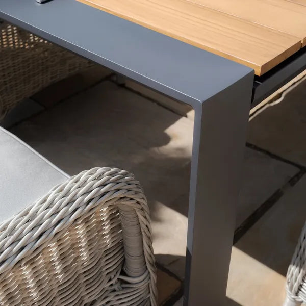 Maze - Jakarta Teak Extending 6 - 10 Seat Rectangular Dining Table
with 10 Oxford Heritage Rattan Dining Chairs - Blythe Living