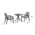 Maze - New York 3 Piece Aluminium Bistro Set - Dove Grey - Blythe Living