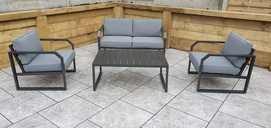 Alarna Aluminium 4 Seat Sofa Set In Grey