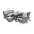 Maze - Winchester Sofa Rattan Dining Set with Ice Bucket & Rising Table - Blythe Living