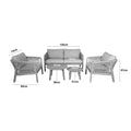 Maze - Martinique Rope Weave 2 Seat Sofa Set with 2 Lounge Armchairs & 2 Round Coffee Tables - Blythe Living
