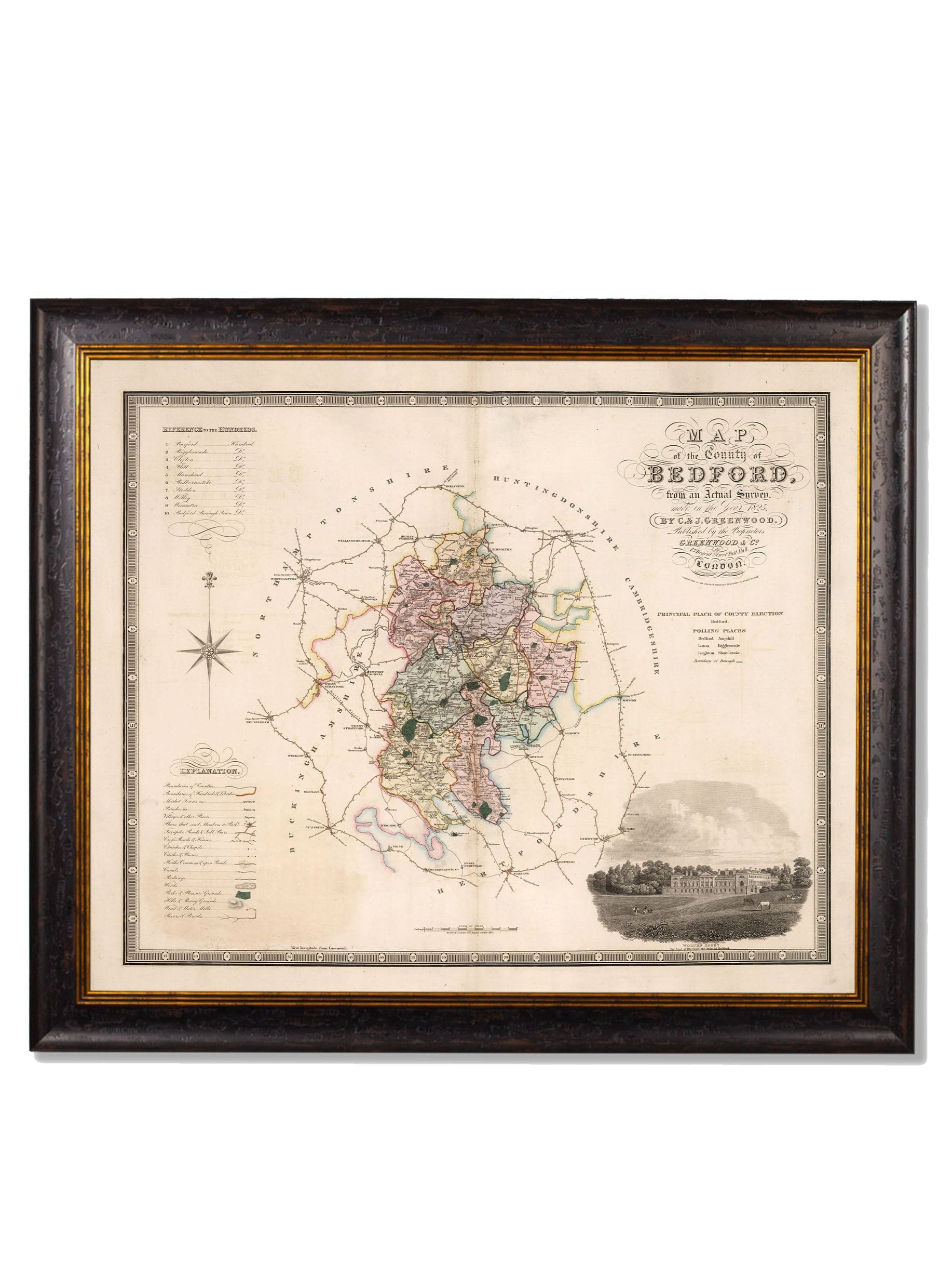 c.1830 Map of The County of Bedfordshire - The Weird & Wonderful