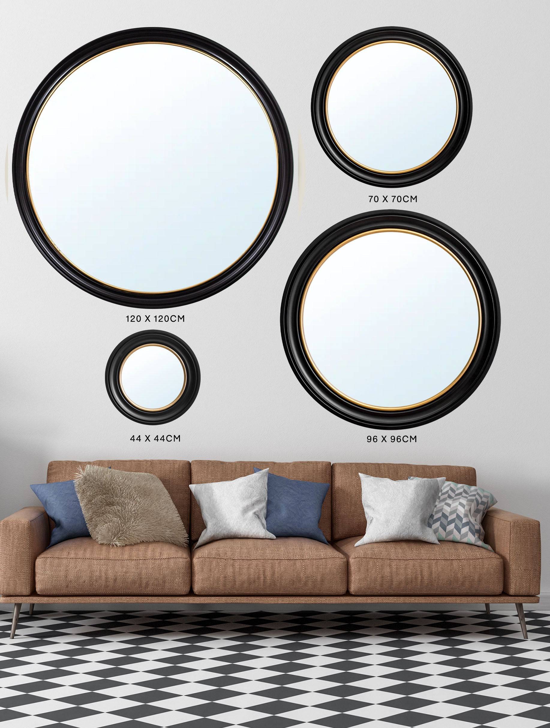 Round Mirror - Black and Gold - Blythe Living