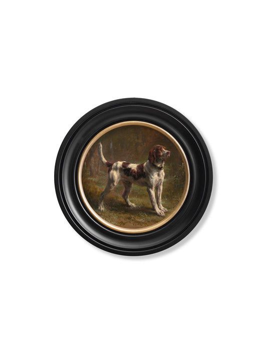 c.1856 Beagle Bloodhound - Round Frame - Blythe Living