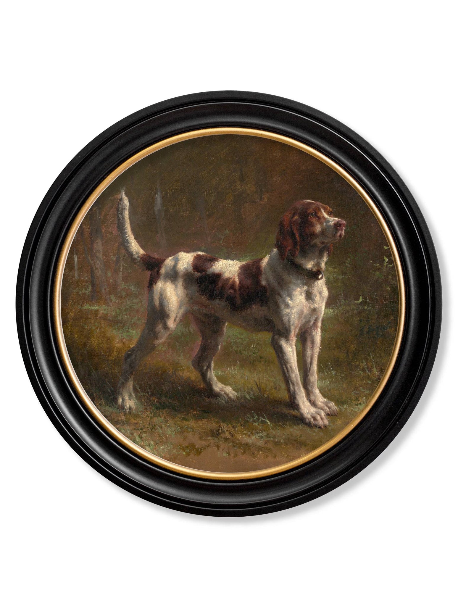 c.1856 Beagle Bloodhound - Round Frame - Blythe Living