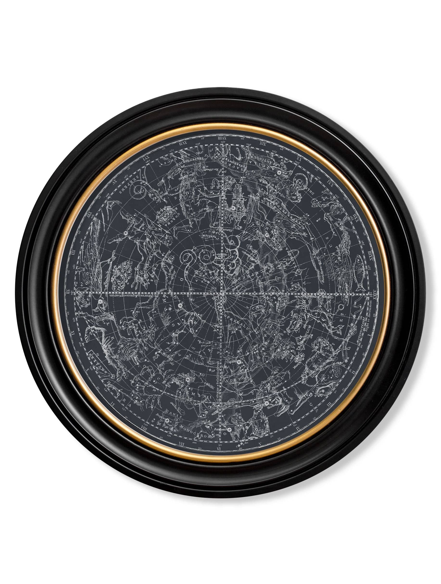 c.1800 Map of Constellations - Round Frame - Blythe Living