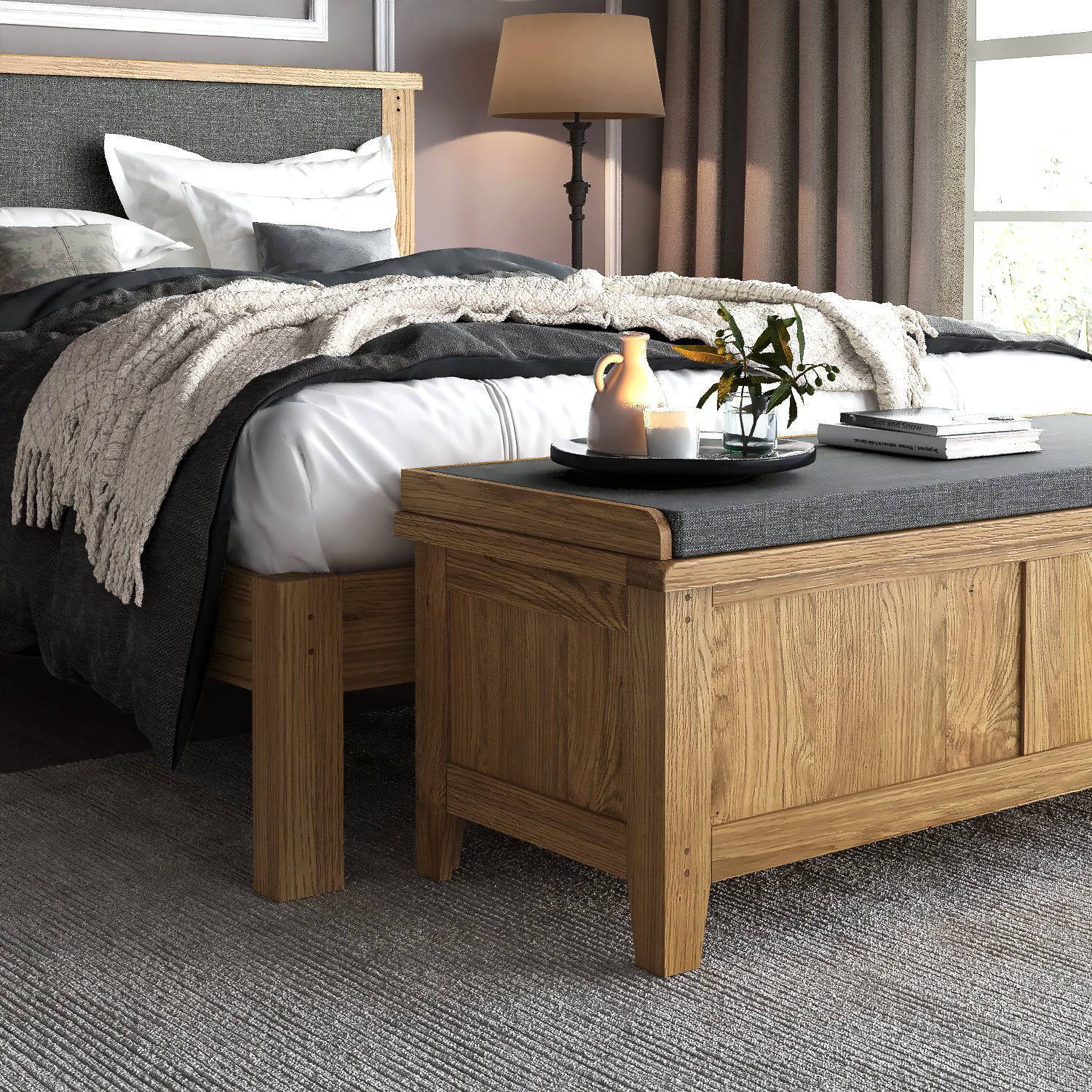 buy oak storage bench online  