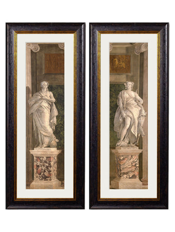 c.1760 Allegorical Figures Representing Grammar and Arithmetic